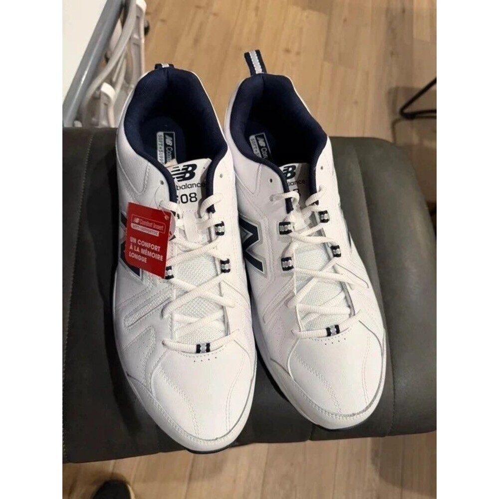 BNWT New Balance 608v5 Men's Cross Training Shoes - White/Navy Size 15